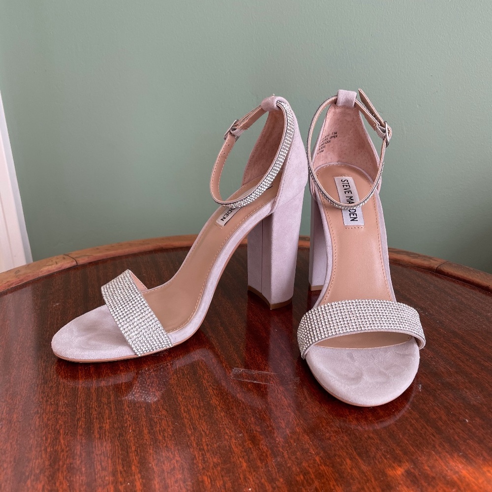 Steve Madden Silver Rhinestone Heels